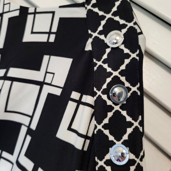 White House Black Market Women's Dress Medium Black & White Tie Belt NWT - Picture 4 of 6